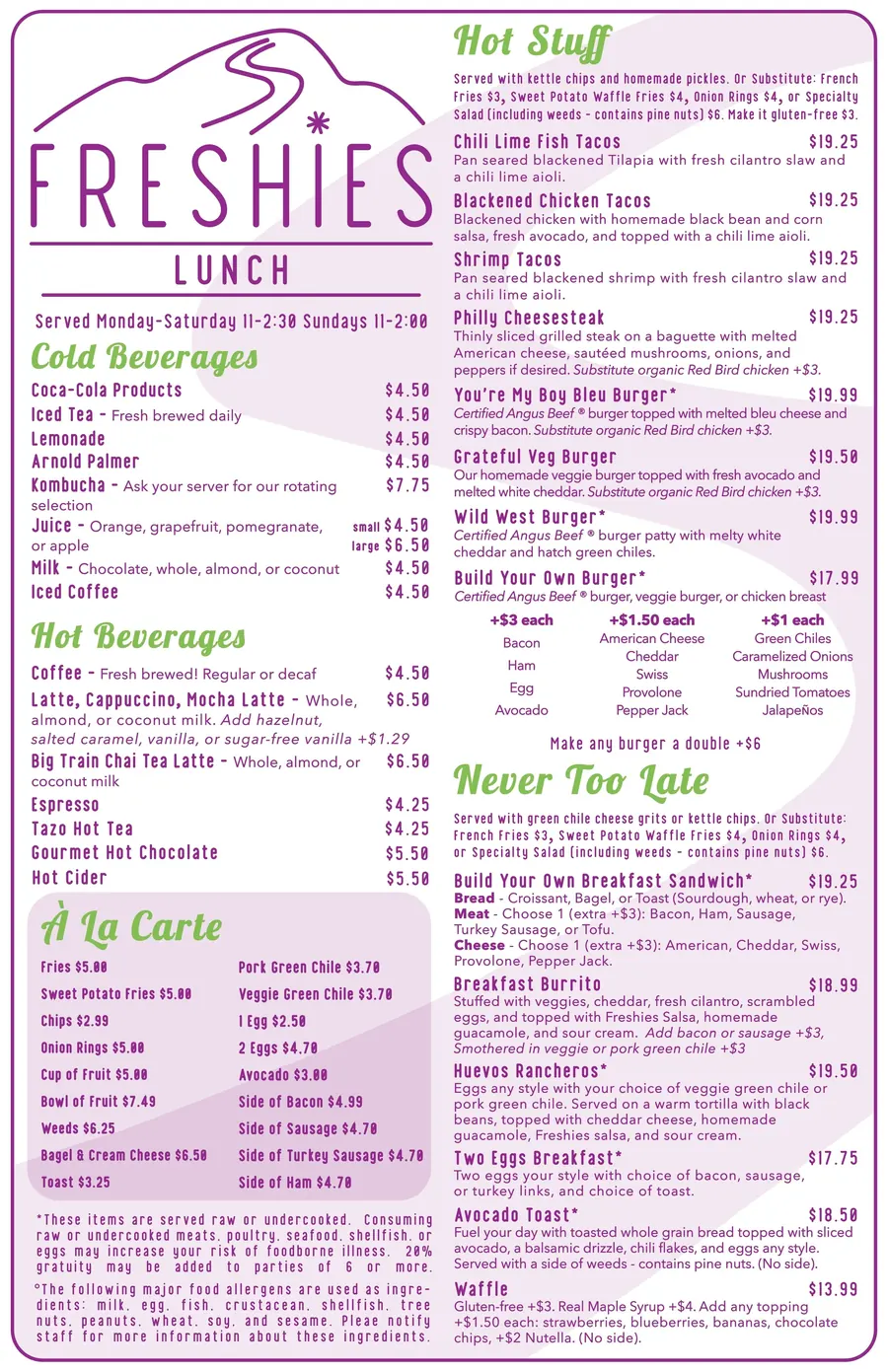 Lunch menu (page 2)